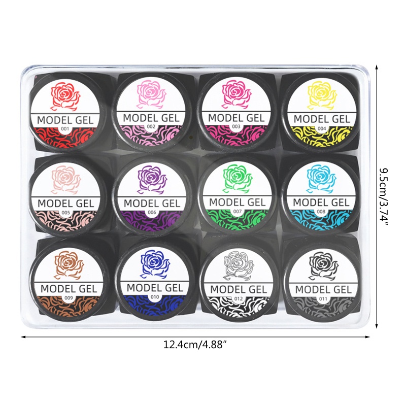 Set 12 Gel Sơn Móng Tay 3D Dạng Lột