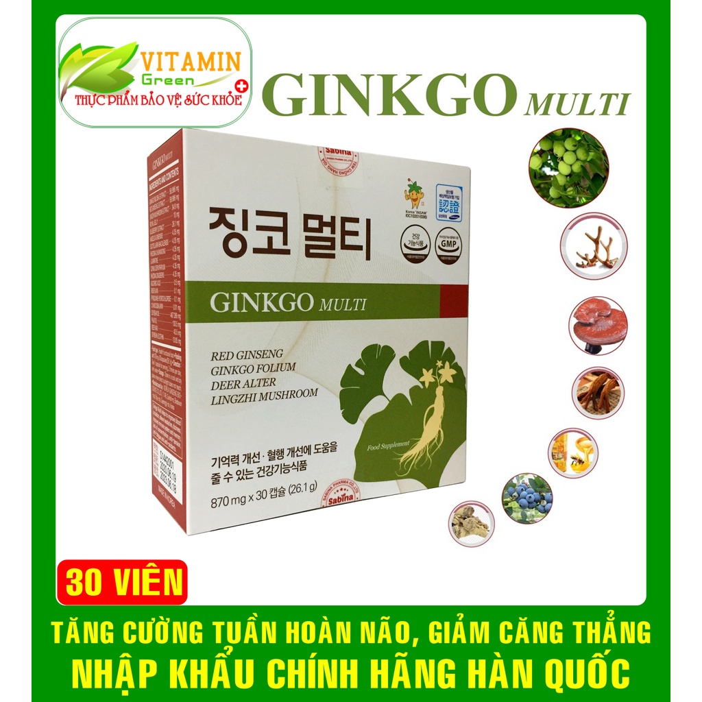 GINKGO MULTI TĂNG CƯỜNG TUẦN HOÀN NÃO, TĂNG KHẢ NĂNG TẬP TRUNG, GIẢM CĂNG THẲNG | NHẬP KHẨU CHÍNH HÃNG HÀN QUỐC