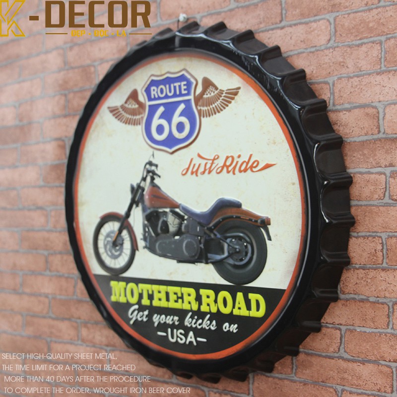 Nắp chai bia decor trang trí treo tường 50cm
