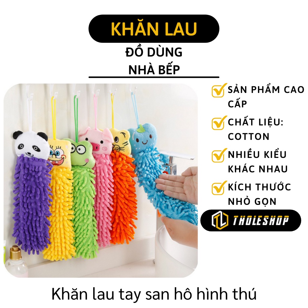 Khăn Đa Năng - Khăn Lau Tay San Hô Lau Nhà Bếp, Bát Đĩa Hình Thú Siêu Thấm 7858