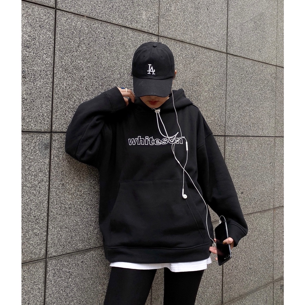 HOODIE &quot;LOGO SS20&quot; DOUBLE LABEL BLACK