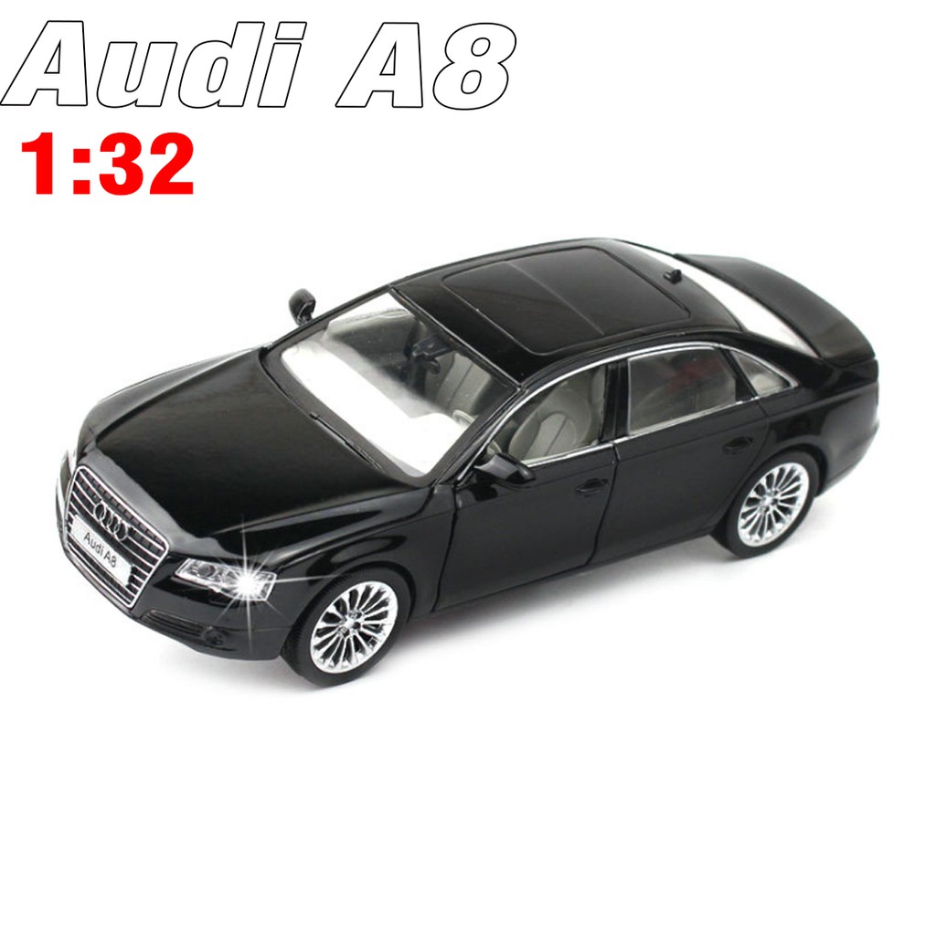 Xe mô hình ô tô Audi A8 bằng kim loại có đèn và âm thanh xe ô tô tỉ lệ 1:32 đồ chơi trẻ em