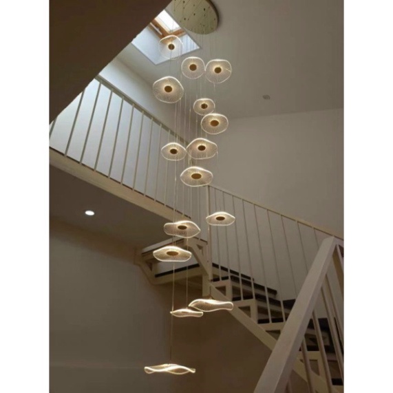 Ảnh thật 200% - Đèn thả thông tầng KATANA cánh lá sen phong cách sang trọng, hiện đại, độc đáo, đèn trang trí hiện đại D