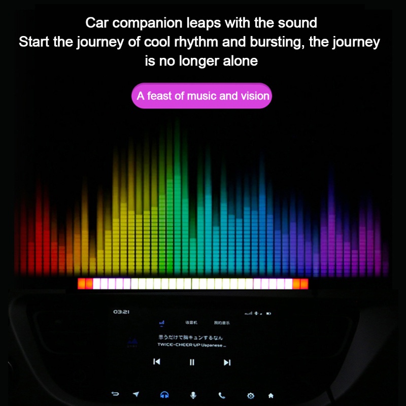 WU Voice Activated Pickup Rhythm Light Creative Colorful Lantern Tube Sound Control Atmosphere Lamp 32 Bit Music LED Strip