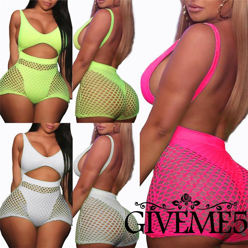 GIVEME-Women´s Sexy Grid Sleepwear, Mesh Stitching Lingerie, Classic Backless Halter Babydoll