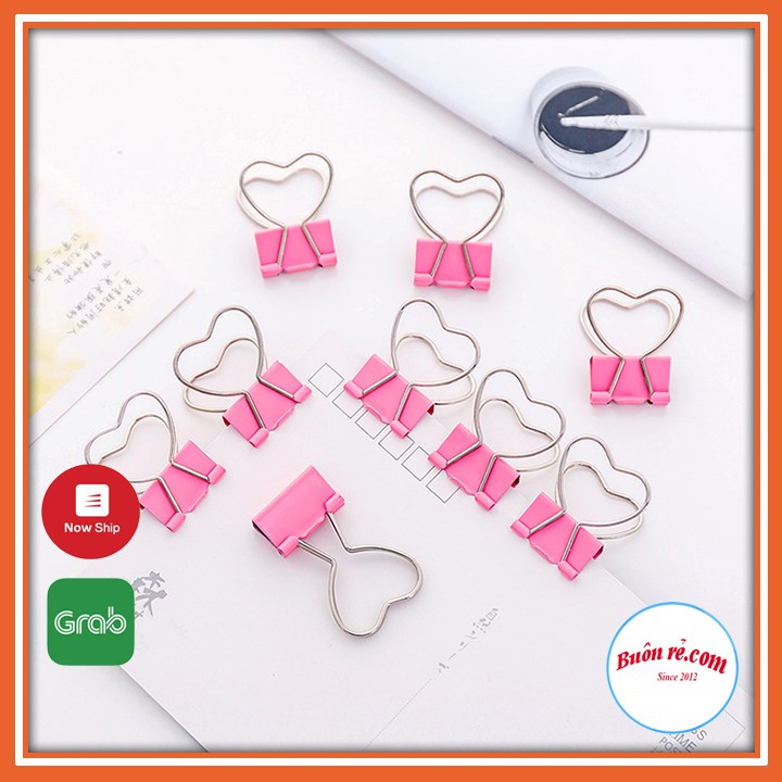 Kẹp giấy mini trái tim màu hồng nhỏ gọn 01088 Buôn Rẻ