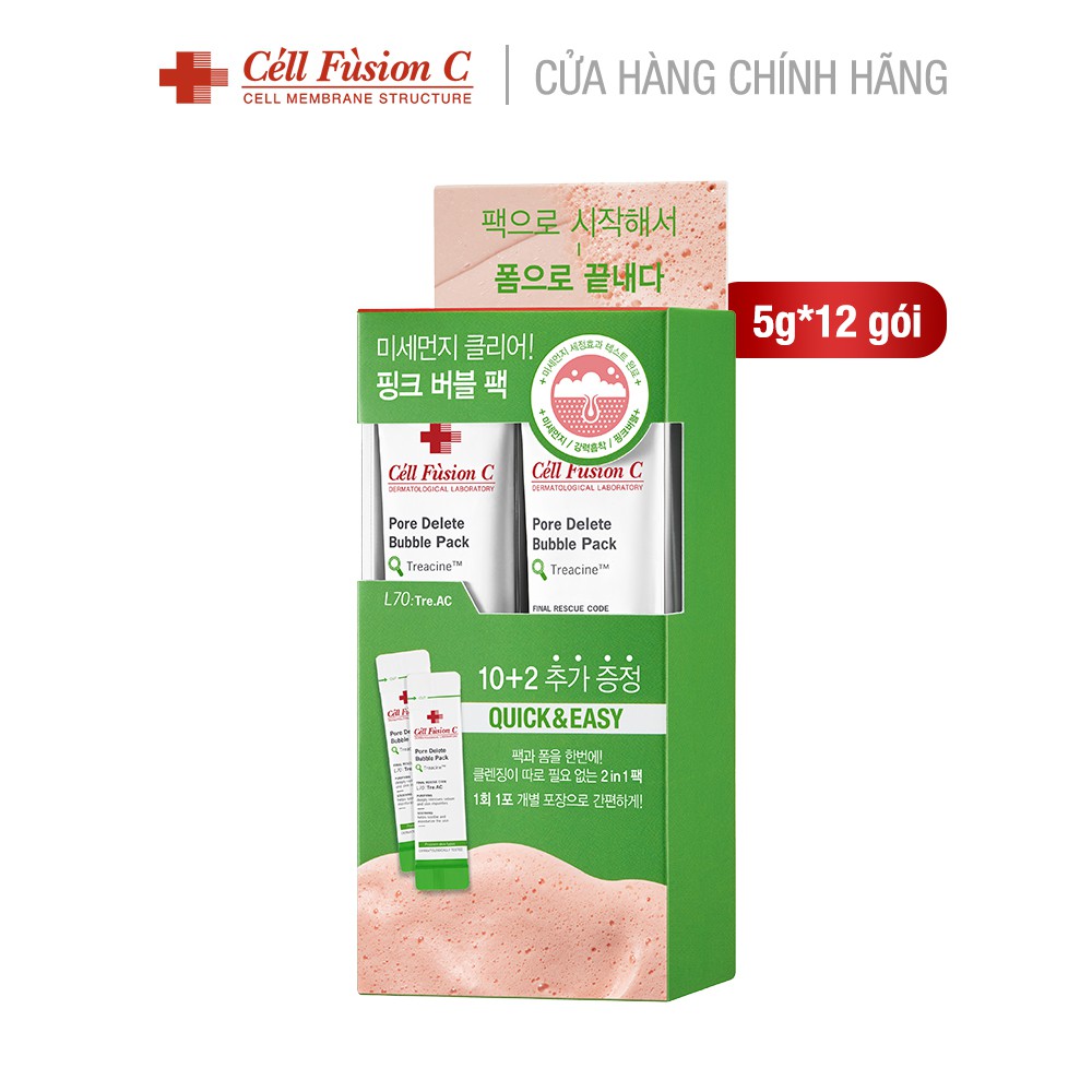 Mặt Nạ Đất Sét Thanh Lọc Da Cell Fusion C Pore Delete Bubble Pack 5g/gói