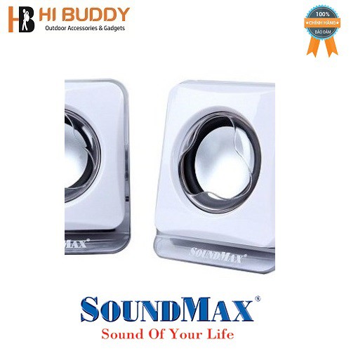 Loa vi tính Soundmax A-120 2.0 6W RMS Trắng – Hàng chính hãng