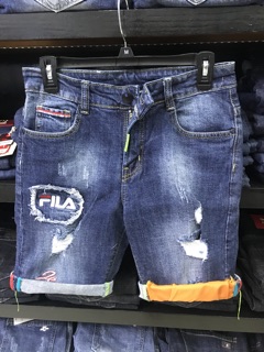 Short jean rách xanh đậm