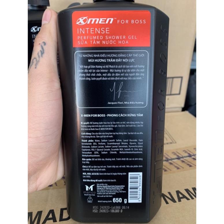 [Combo] Dầu gội và Sữa tắm Xmen For Boss INTENSE 650g