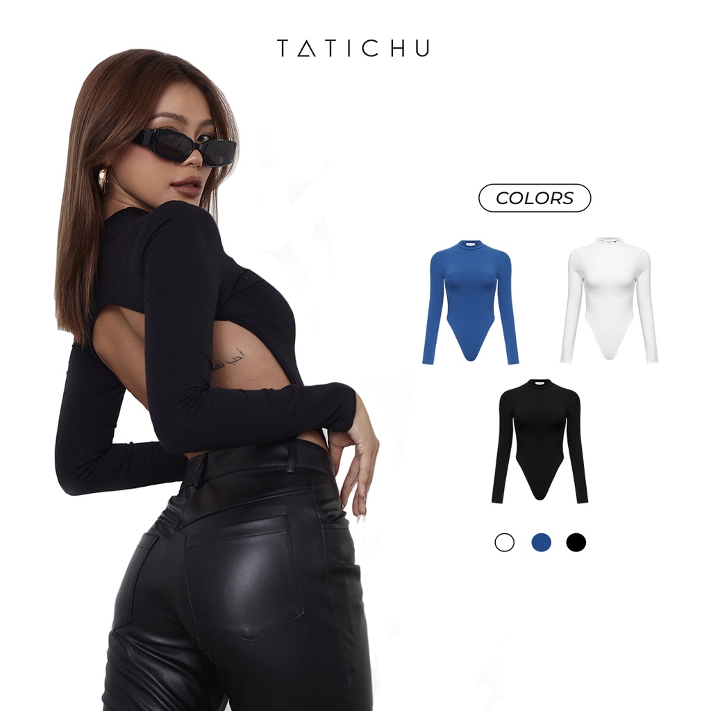 TATICHU - Bodysuit khoét lưng tay dài - Backless High-Cut Bodysuit