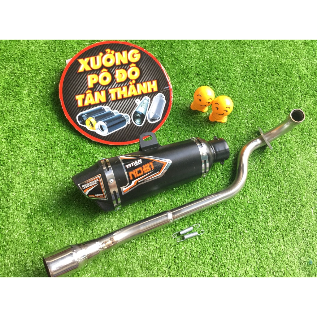 Bộ pô NOBI ĐEN FULL CỔ INOX THẲNG WAVE, SI, CUP, DREAM, EXCITER, WINER, SONIC, RAIDER FI, SATRIA, GSX