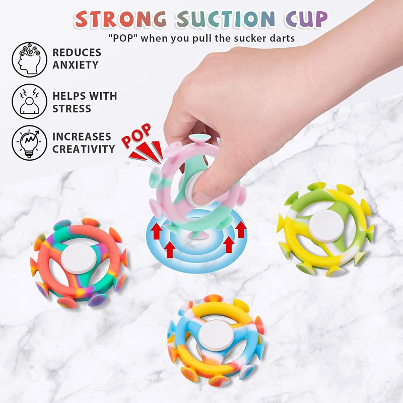 Set 4 Đồ Chơi Phi Tiêu Giác Hút Silicon Cảm Biến Nén Du Lịch YOUYO
