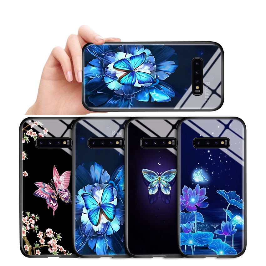 Samsung Galaxy S9 S10 Plus S10E Lite S9+ S10+ Cho Ốp lưng điện thoại In Hình Butterfly Flower Floral