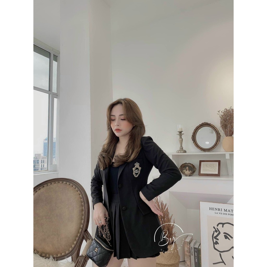 SET VEST 3 MÓN CHÂN VÁY DẬP LY SANG CHẢNH
