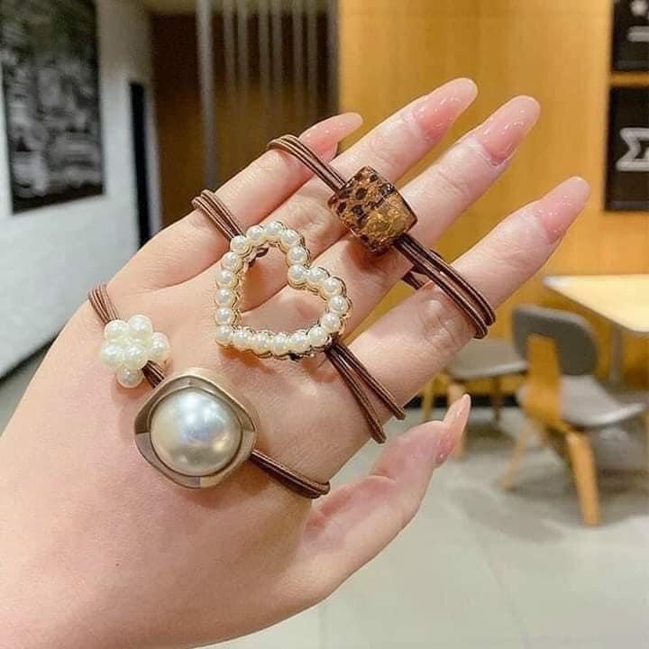 Set 60 Chun Buộc Tóc Nhiều Mẫu Phong Cách Hàn Quốc