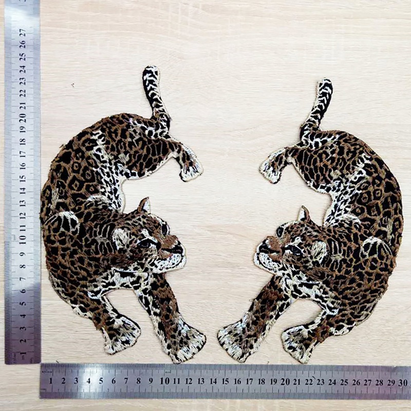 Miếng Dán Trang Trí Quần Áo Bằng Vải Ren Thêu Hình Báo Ý Độc Đáo