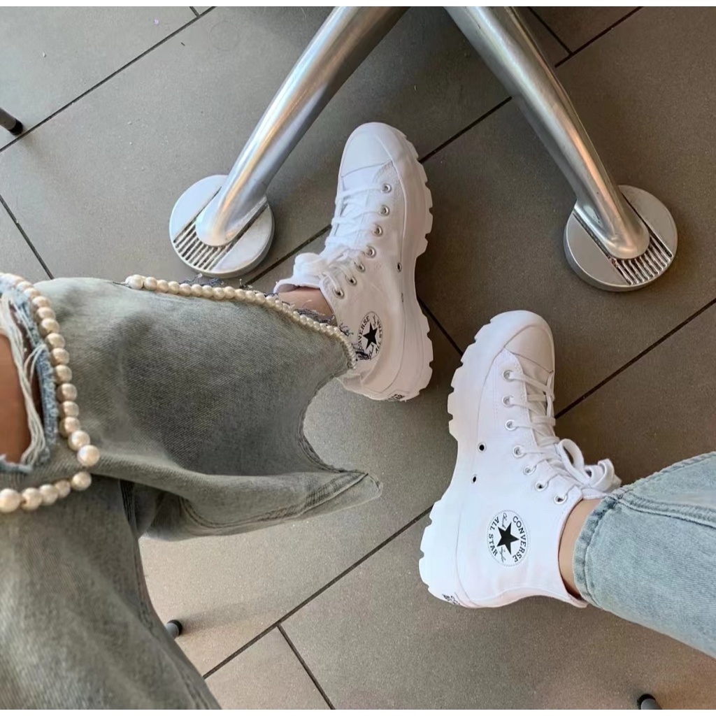 Converse all star Giày Thể Thao Cổ Cao Màu Trắng Dễ Phối Đồ Thời Trang Cho Nam Và Nữ-34