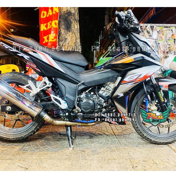 Tem rời Winner GTR đen phối cam bạc (V)