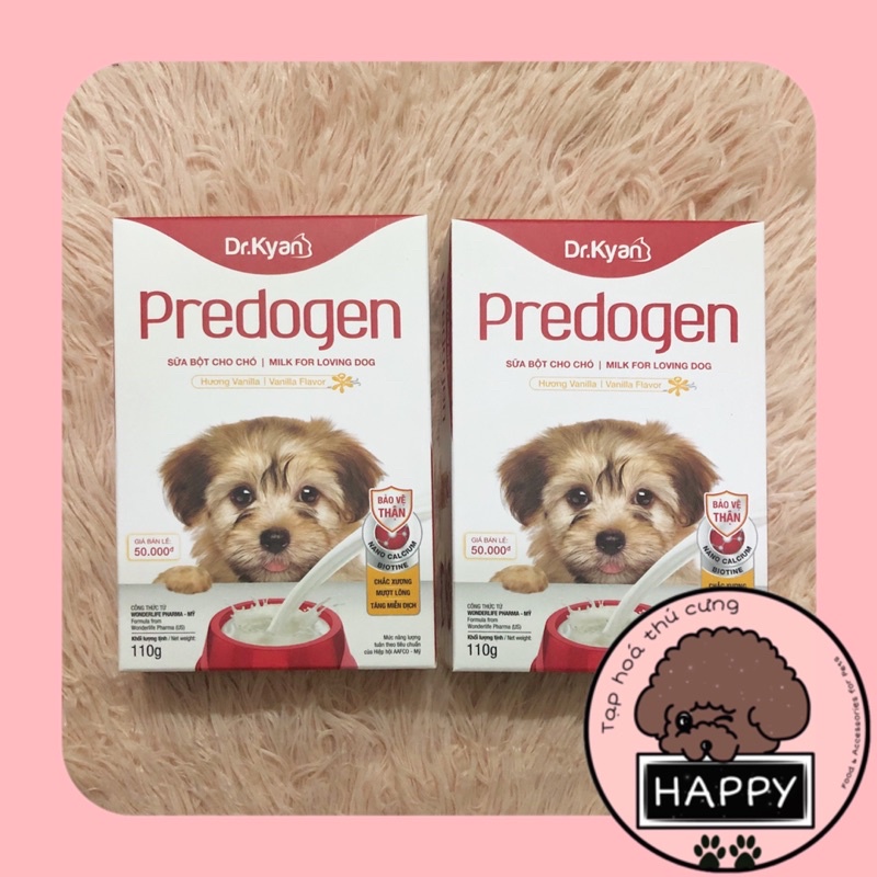 Sữa bột Predogen cho chó / Sữa hương vani cho cún Dr.Kyan hộp giấy 110g [Ảnh thật] [Có sẵn] - Tạp Hóa Thú Cưng Happy