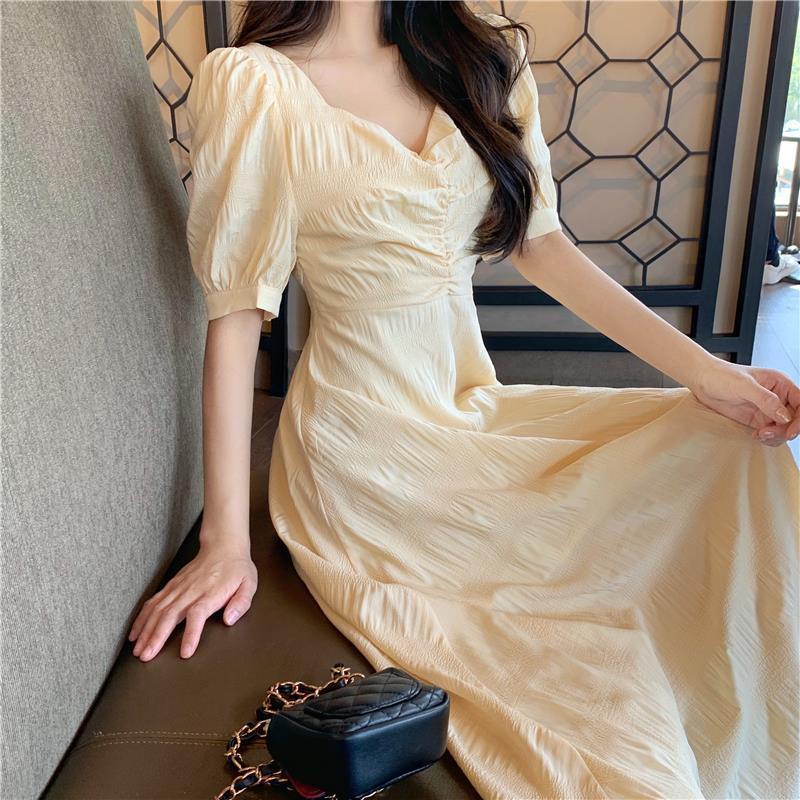 Đầm Tay Phồng Phong Cách Pháp Ngọt Ngào Độc Đáo Dễ Phối Đồ Cho Nữ