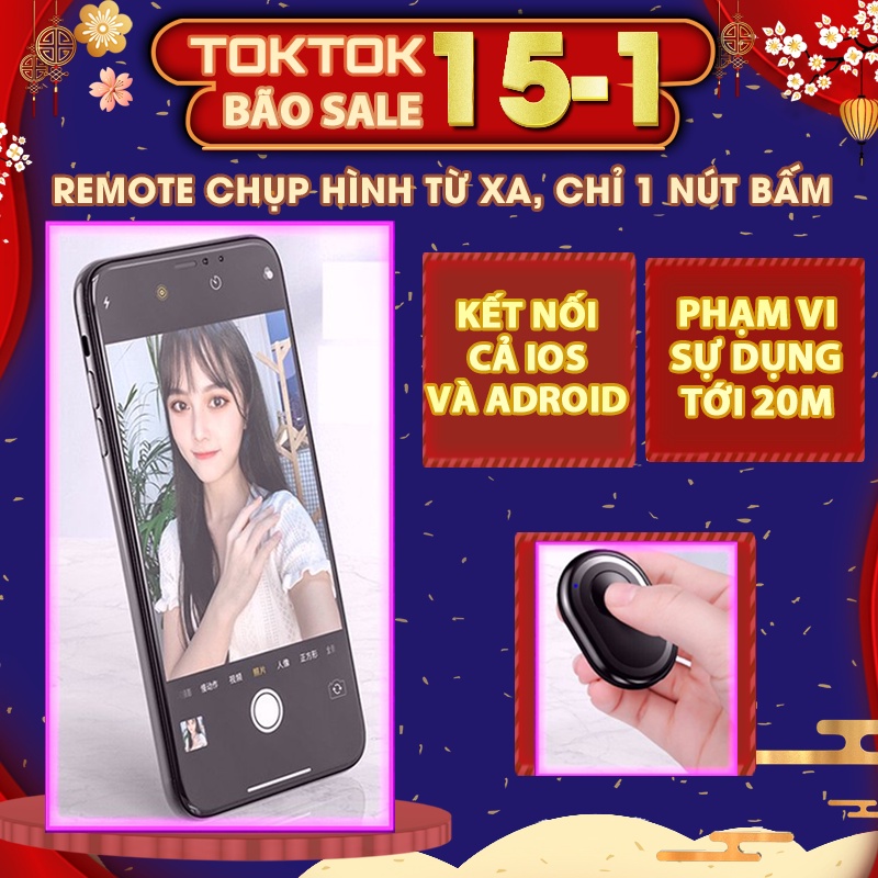 Remote Điều Khiển Chụp Hình Bluetooth Cho Điện Thoại Android – IOS Hàng Loại 1 TOKTOK STORE.