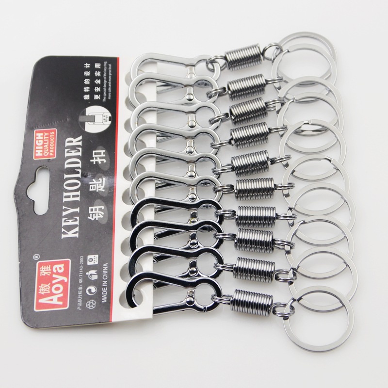 Móc chìa khóa bằng hợp kim kẽm màu bạc 9cm hỗ trợ chống thất lạc dành cho nam
