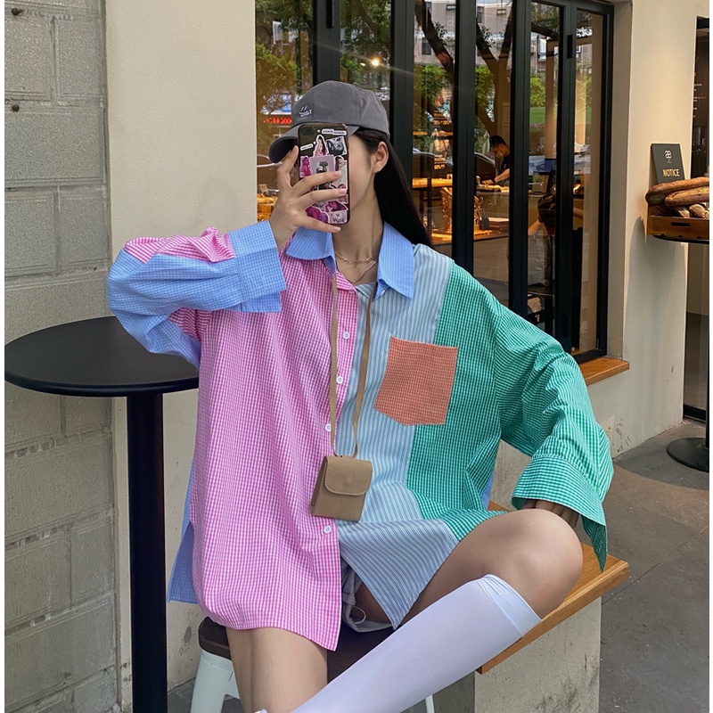 Áo Sơ Mi Tay Dài Kẻ Sọc Thiết Kế Mới 2022 Thời Trang Cho Nữ