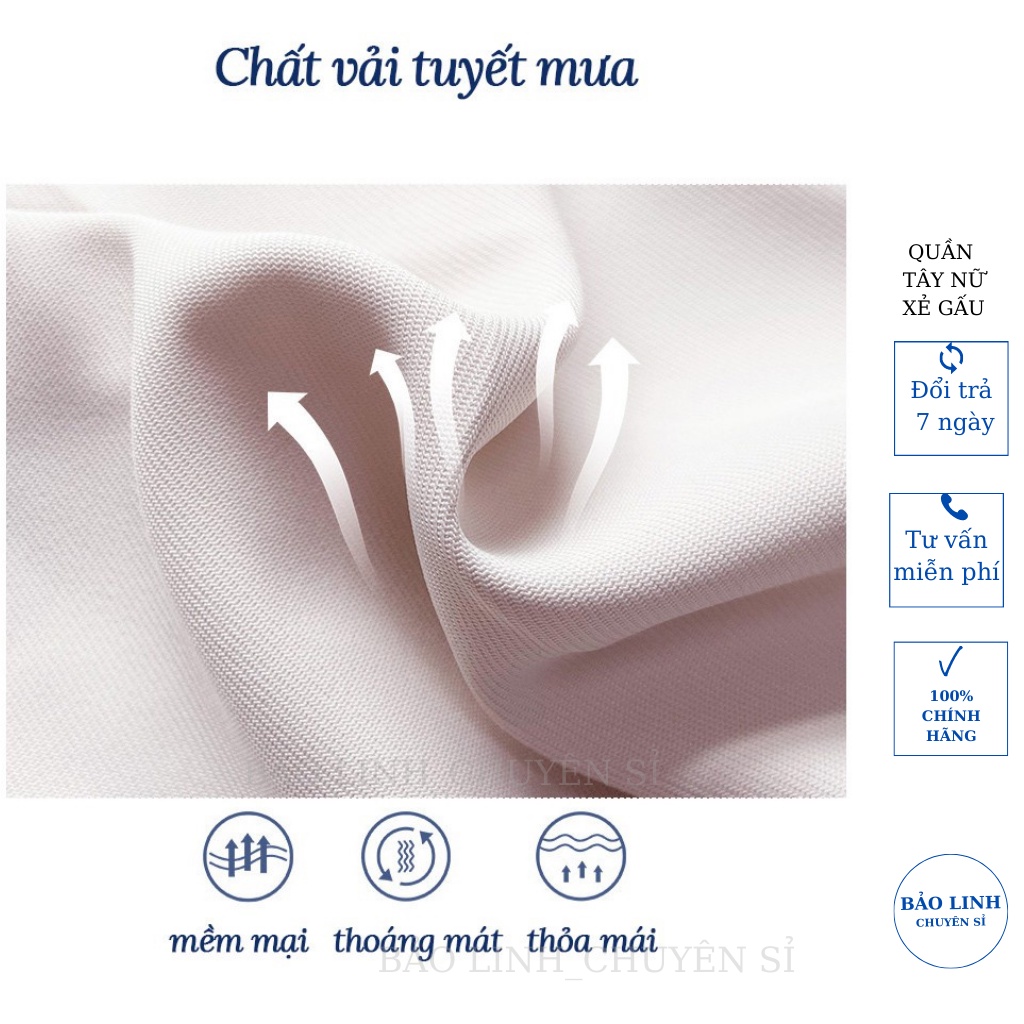Quần Tây Công Sở Dáng Baggy Nữ Dài Khóa Sườn Xẻ Cạnh-Quần Vải Học Sinh Đi làm