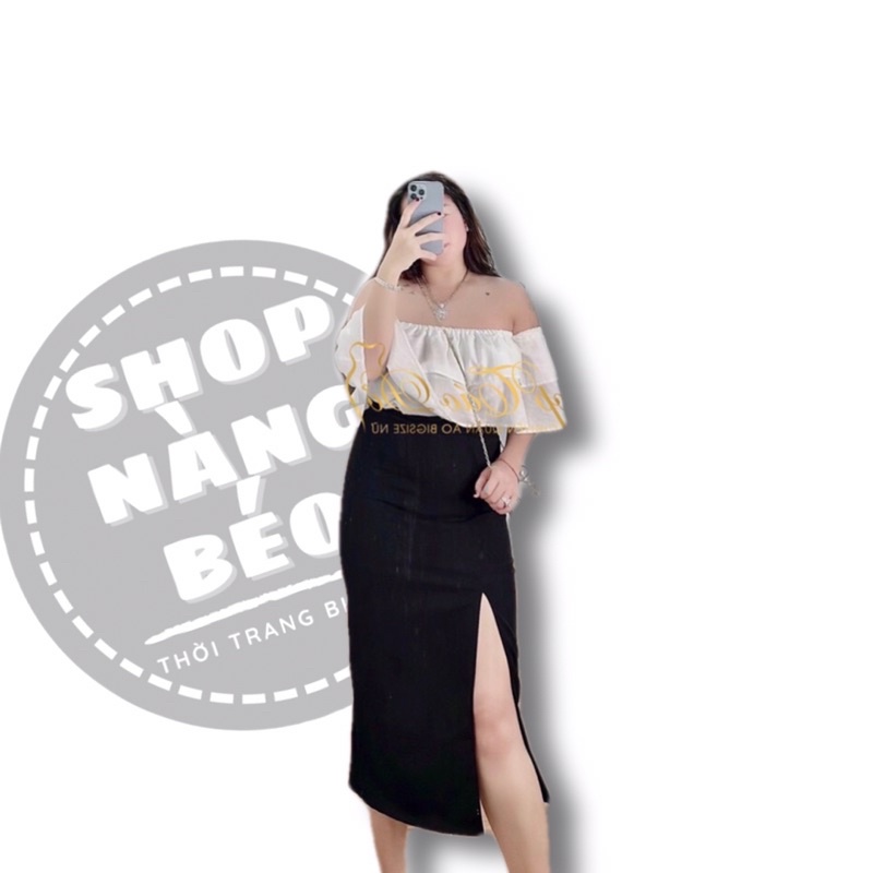 [Chân váy bigsize ]Chân váy midi dài xẻ tà. Shop Táo Đỏ bigsize từ 60kg đến 90kg L-XL-XXL
