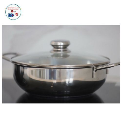 Nồi um xào 3 đáy inox 430 Fivestar Standard bếp từ nắp kính