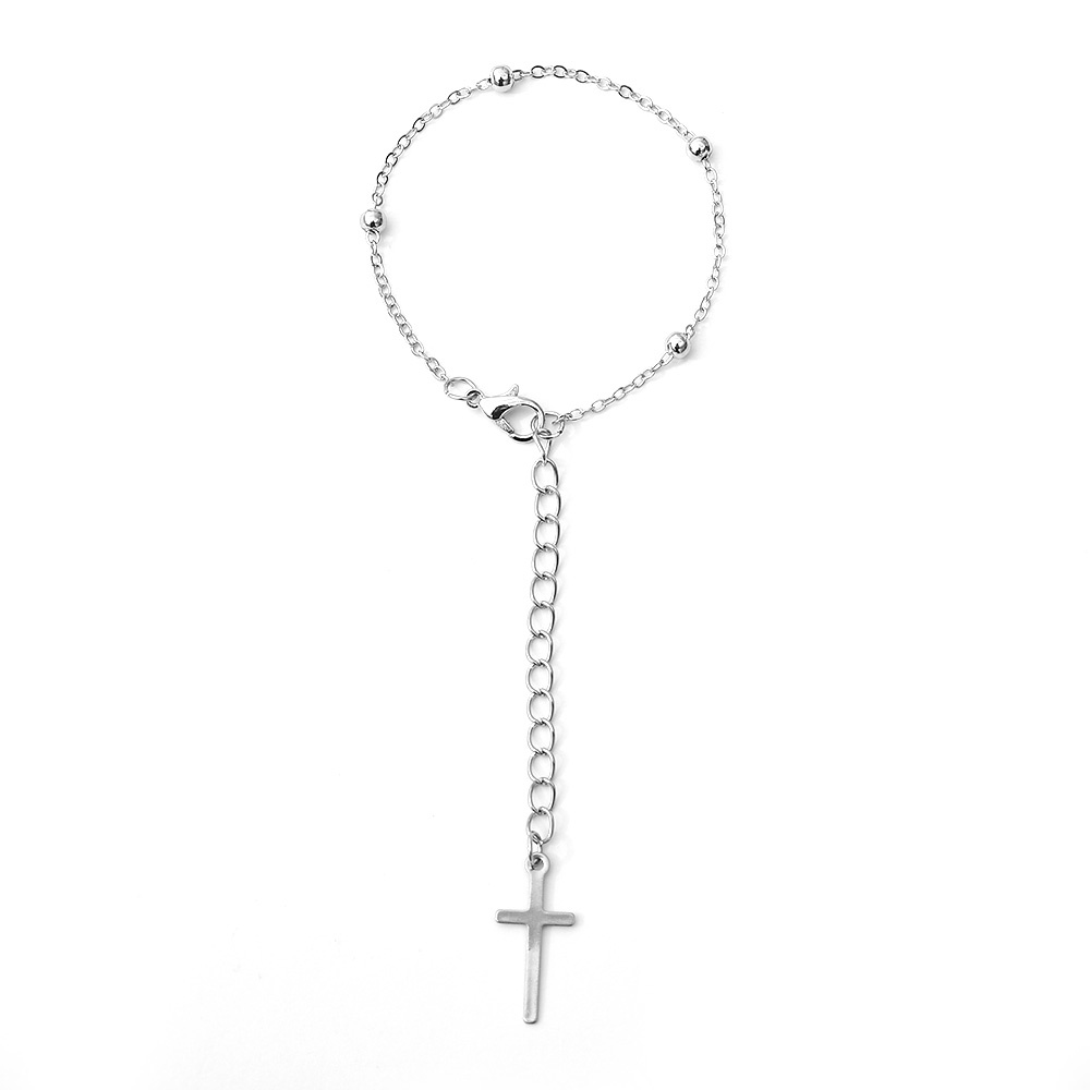 Vòng tay bằng thép không gỉ mặt hình thánh giá phong cách punk cổ điển