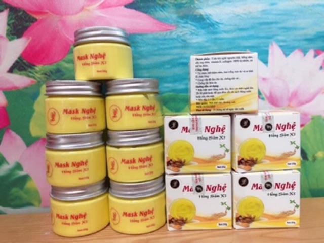 1 HỘP MASK KEM NGHỆ HỒNG SÂM X3 HANDMADE