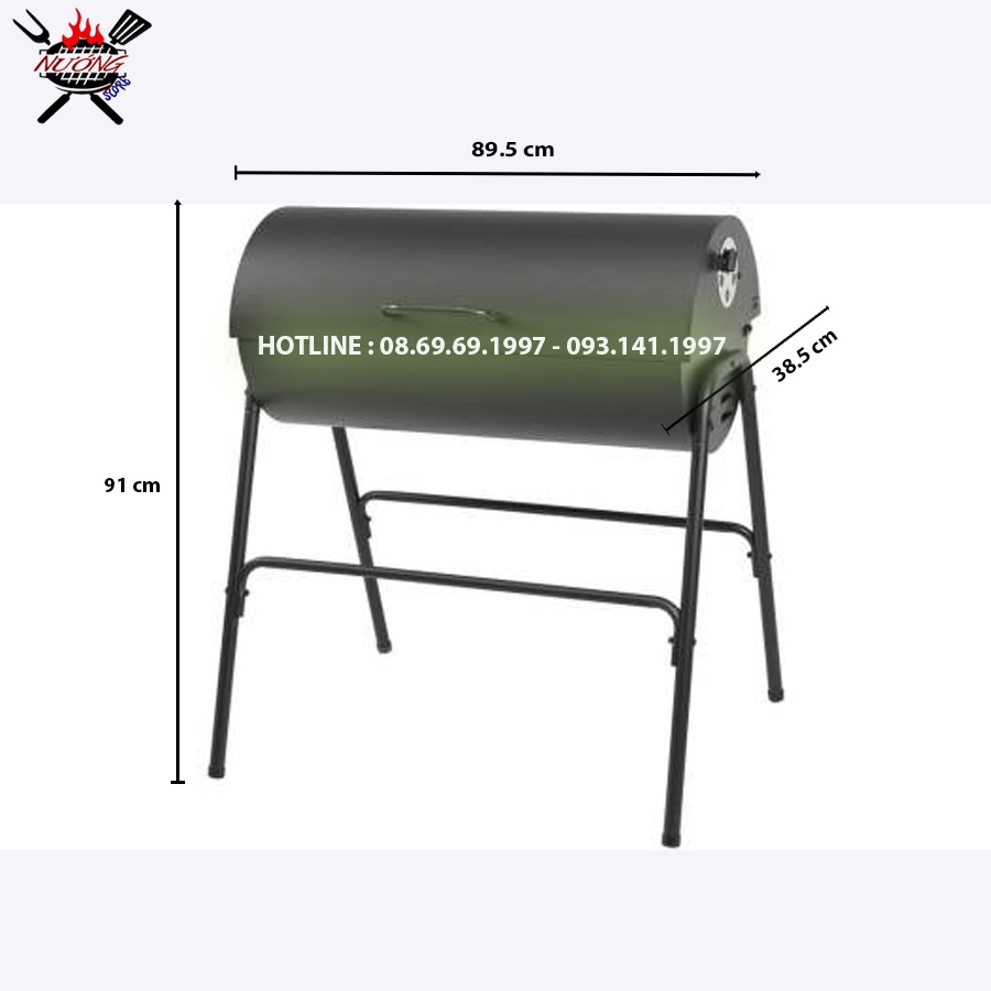 Lò, bếp nướng than ngoài trời xuất khẩu Barrell Charcoal Barbecue - Ship hỏa tốc tại TP.HCM, HN - ship COD toàn quốc