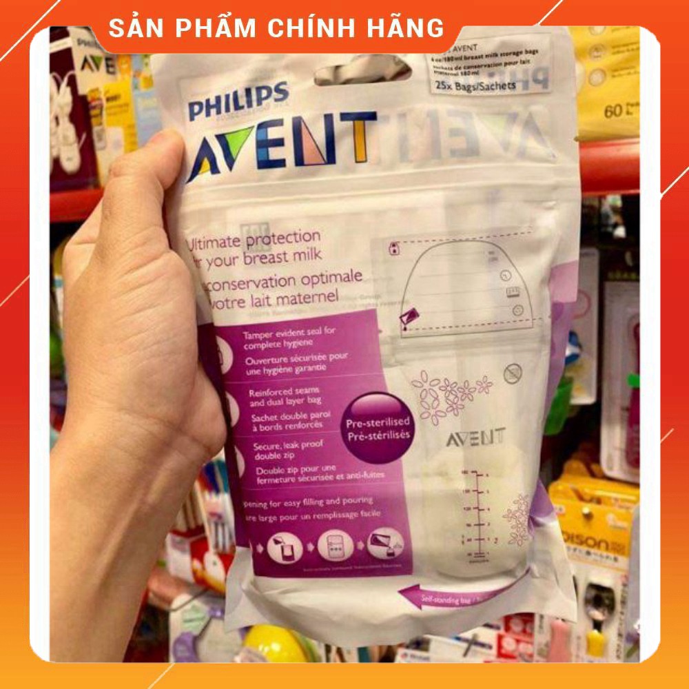 CHINH HANG - Túi trữ sữa Philips Avent 180ml ( 25 túi/ bịch)