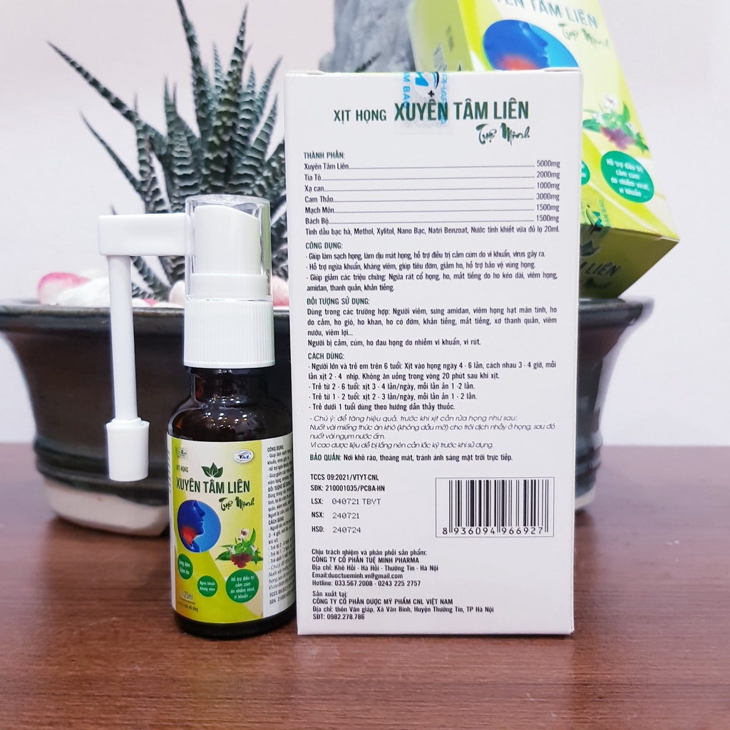 Xuyên Tâm Liên xịt họng