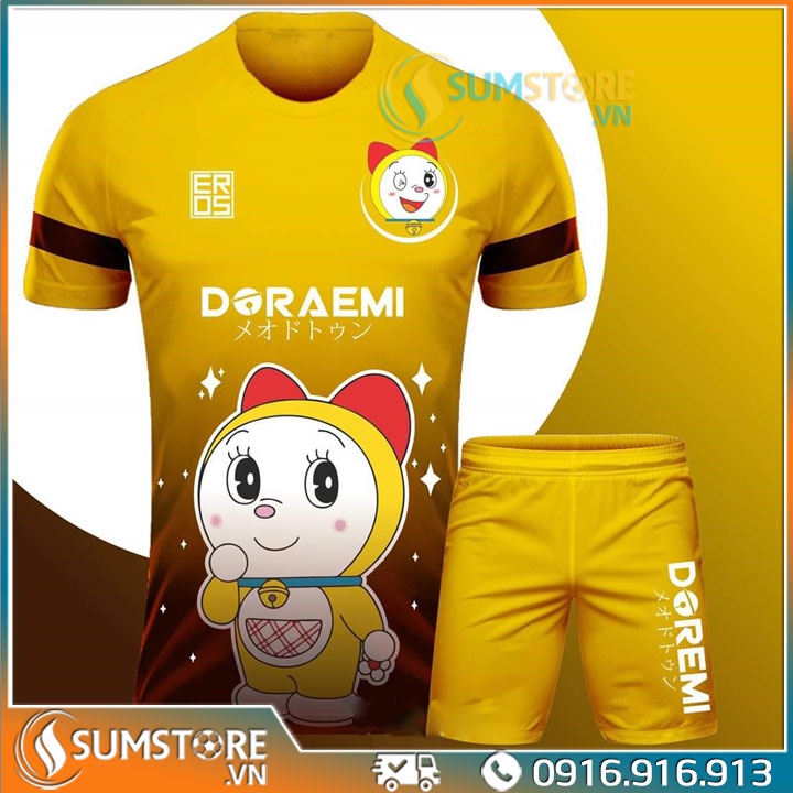 Áo Bóng Đá Độc Lạ Đẹp,Đồ Đá Banh Anime Kute Mèo Doremi Dễ Thương,Vải Thun Lạnh Thái Cao Cấp (Có Kèm Hình Thật)