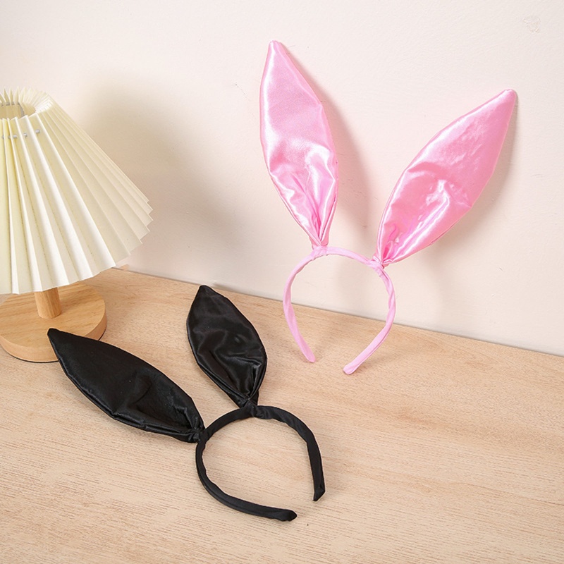 Băng Đô Tai Thỏ Bằng Satin Hóa Trang Lễ Phục Sinh