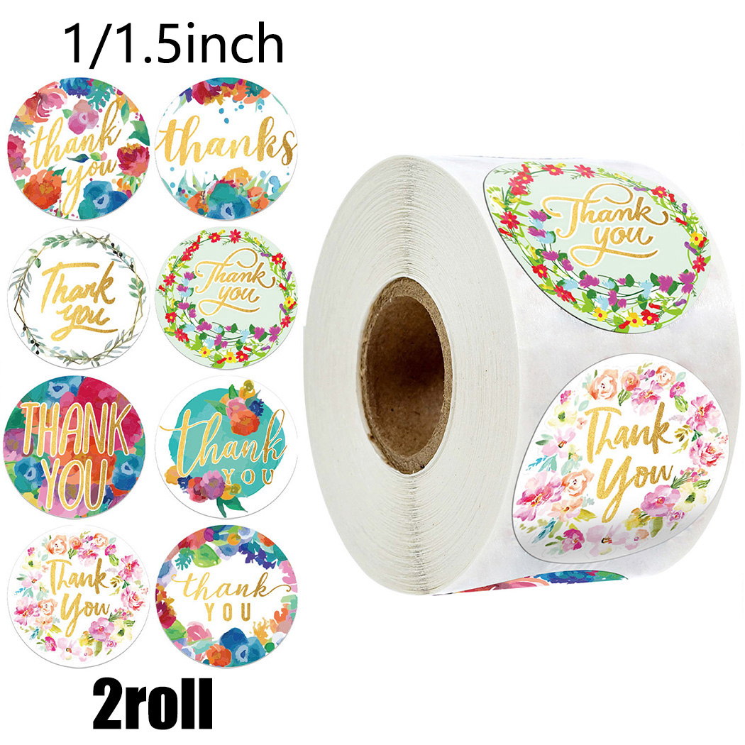 Set 1000 Sticker 25mm Họa Tiết Hoa Dùng Trong Trang Trí Tiệc Cưới