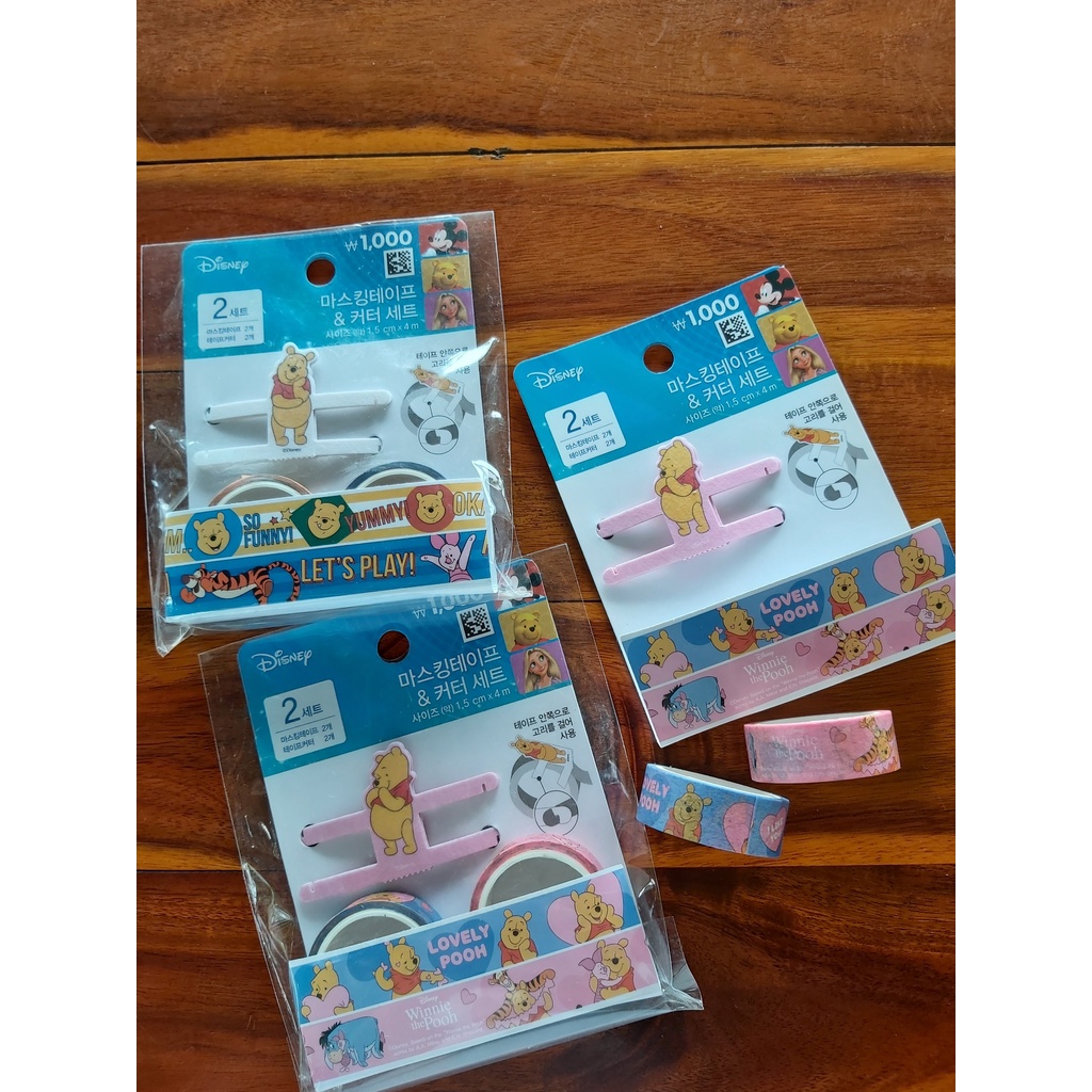 Set washi Winnie Pooh 2 cuộn kèm thanh cắt dễ thương