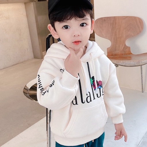 Áo khoác hoodie nỉ bé trai Con Xinh phom rộng hình in chữ CATALOG,thời trang thu đông cho trẻ em từ 4 đến 10 tuổi