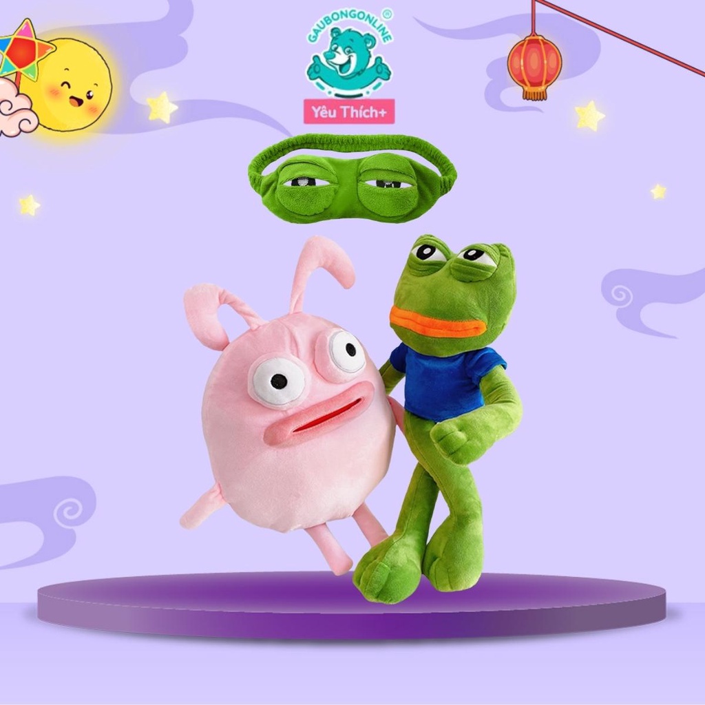Bịt Mắt Ngủ Ếch Pepe Dễ Thương, Gấu Bông Ếch Pepe & Thú Môi Dày Siêu Bựa Gấu Bông Online