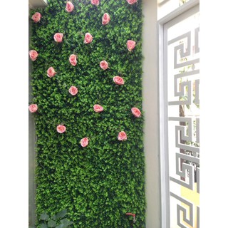 Thảm cỏ nhân tạo cải xoong và vảy ốc 60*40 cm(Tặng kèm 5 bông hoa trang trí)