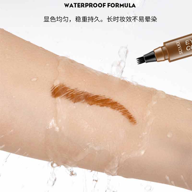 Bút kẻ lông mày dạng lỏng 4 ngòi nhỏ chống thấm nước lâu trôi