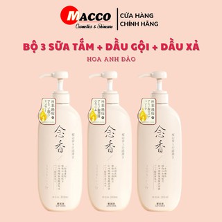 Combo Sữa Tắm + Dầu Gội + Dầu Xả Hoa Anh Đào Nhật Bản 300ml - Sakura Japan - Kiềm Dầu, Suôn Mượt, Lưu Hương Thơm Mát