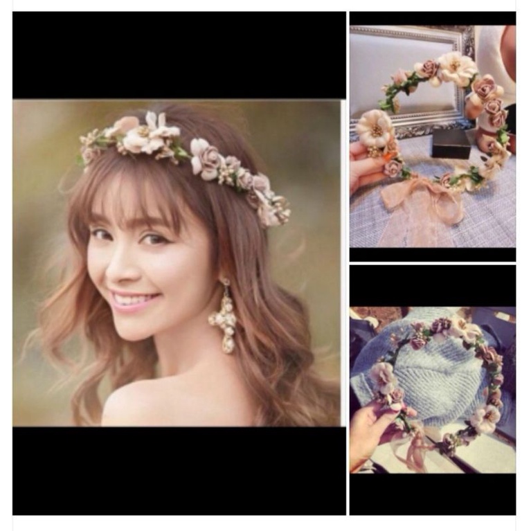 Vòng Hoa Đội Đầu Kết Kiểu Boho Đội Cô Dâu,Chụp Kỷ Hiếu