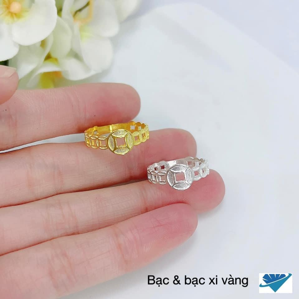 Nhẫn kim tiền bạc thật may mắn tài lộc LINH MIU SILVER