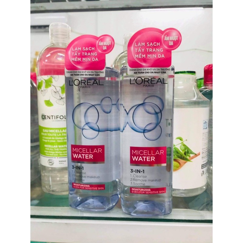 (chính hãng) Nước Tẩy Trang  3 In 1 L'Oreal Micellar Water Deep Cleansing