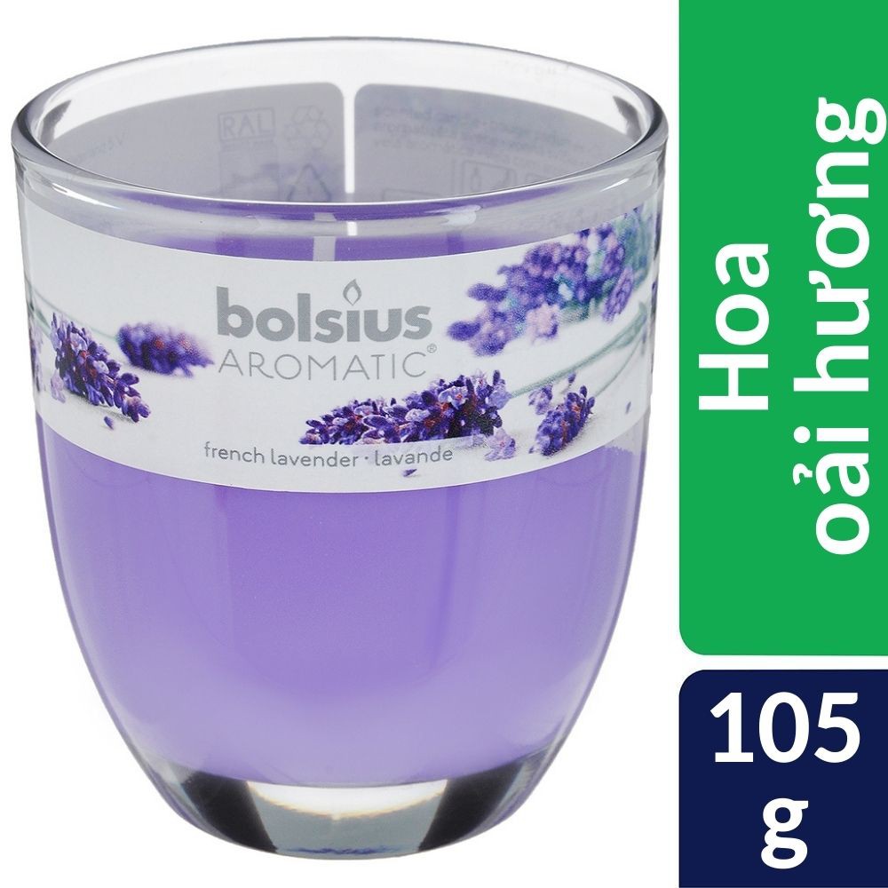 Ly nến thơm tinh dầu Bolsius 105g QT024340 - hoa oải hương