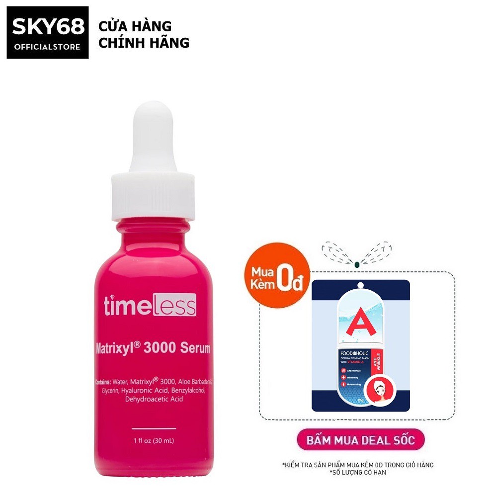 Tinh Chất Cấp Ẩm Sâu, Chống Lão Hóa Timeless Pure Natural Serum Matrixyl-3000 & Hyaluronic Acid 30ml